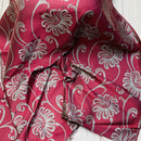 Beige Floral Upholstery Curtain Brocade Fabric 140cm, Red