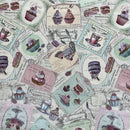 Cupcakes Paris PVC Table Oilcloth Fabric Printed Tablecloth