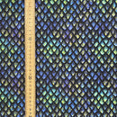 Dragon Fish Scales Print 100% Cotton Craft Fabric, Blue