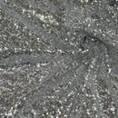 All Over Bling Sequins On Net Fabric, Silver