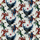 100% Cotton Digital Fabric Justice League Superhero Marvel 140cm - Bull Ring Fabrics