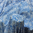 100% Viscose Abstract Summer Dress Fabric, Denim Blue - Bull Ring Fabrics