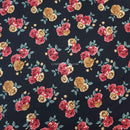 100% Viscose Floral Roses Summer Dress Fabric 60", Black - Bull Ring Fabrics