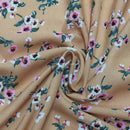 100% Viscose Floral Summer Dress Fabric 60", Nude Blush - Bull Ring Fabrics