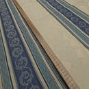 Striped Aztec Curtain Brocade Fabric 140cm, Blue/Yellow