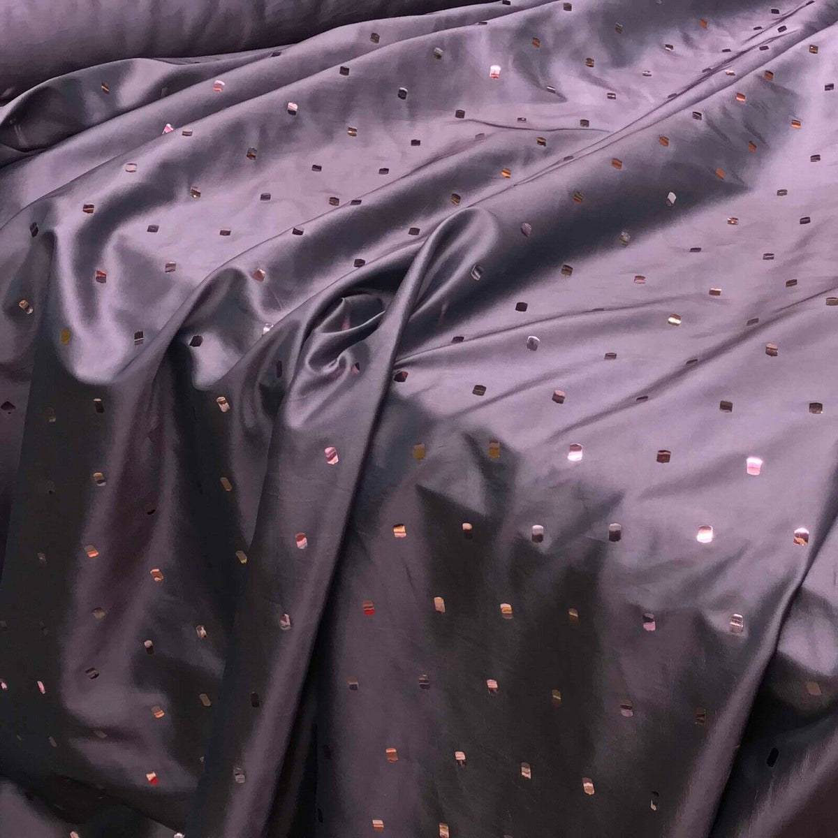 10m Roll Mirror Sequin Taffeta Fabric Dress Bridal Abaya Gown Material - Bull Ring Fabrics