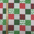 10m Square Christmas Patchwork Quilting Polycotton Xmas Fabric 45", Red - Bull Ring Fabrics