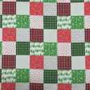 10m Square Christmas Patchwork Quilting Polycotton Xmas Fabric 45", Red - Bull Ring Fabrics