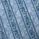 Striped Floral Abstract Cotton Sheeting Vintage Fabric 140cm, Blue