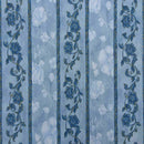 Striped Floral Abstract Cotton Sheeting Vintage Fabric 140cm, Blue