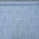 Damask 2 Velvet Flock Organza Net Voile Fabric, Cream