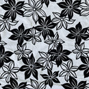 Schwarzer floraler Samt-Flock-Taftstoff, Weiß