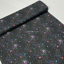 100% Cotton Fabric Galaxy Space Planets Universe Star 140cm, Black