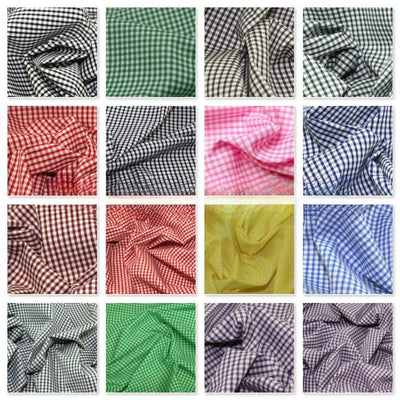 1/8" Gingham Check Polycotton Fabric - Bull Ring Fabrics