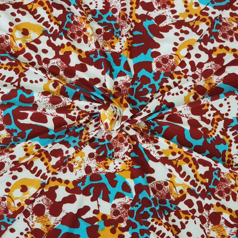 Lycra-Kleiderstoff mit abstraktem Animal-Camouflage-Druck, Rost