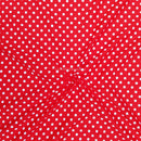 7mm White Spots Rose & Hubble Cotton Poplin Fabric, Red