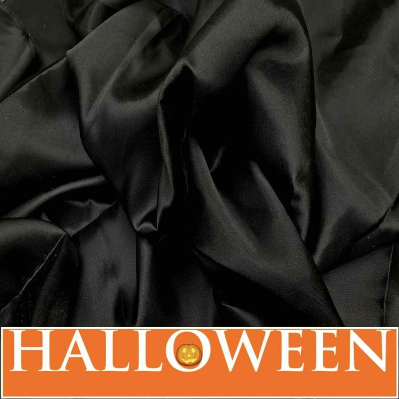 Schwarzer seidiger Satinstoff für Gothic-Kleider, Kostüme, Material für Theater, Drapierung, Hintergrund