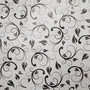 By The Metre Black Floral Leaf PVC Printed Tablecloth