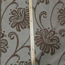 Floral Flowers Curtain Brocade Fabric 140cm, Brown
