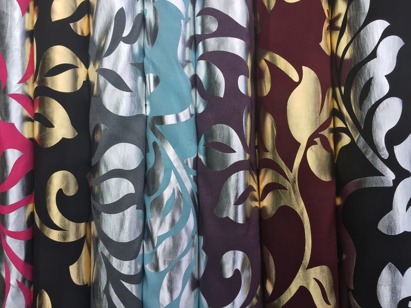 Symphony Foil Floral Pattern Taffeta Fabric