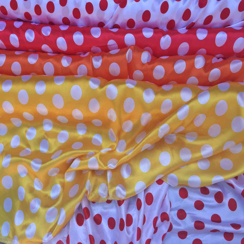 Mickey Mouse Polka Dot Satin Dress Fabric