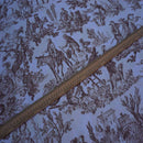 Toile De Jouy Vintage Print Furnishing Fabric, Brown/White