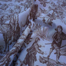 Toile De Jouy Vintage Print Furnishing Fabric, Brown/White