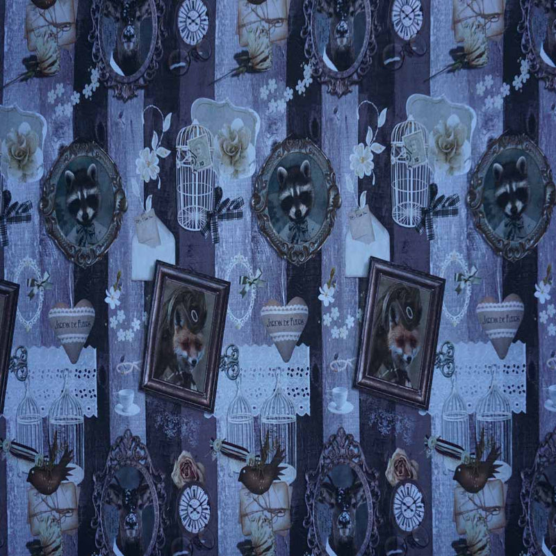 Animals In Picture Frames Print Digital Furnishing Fabric