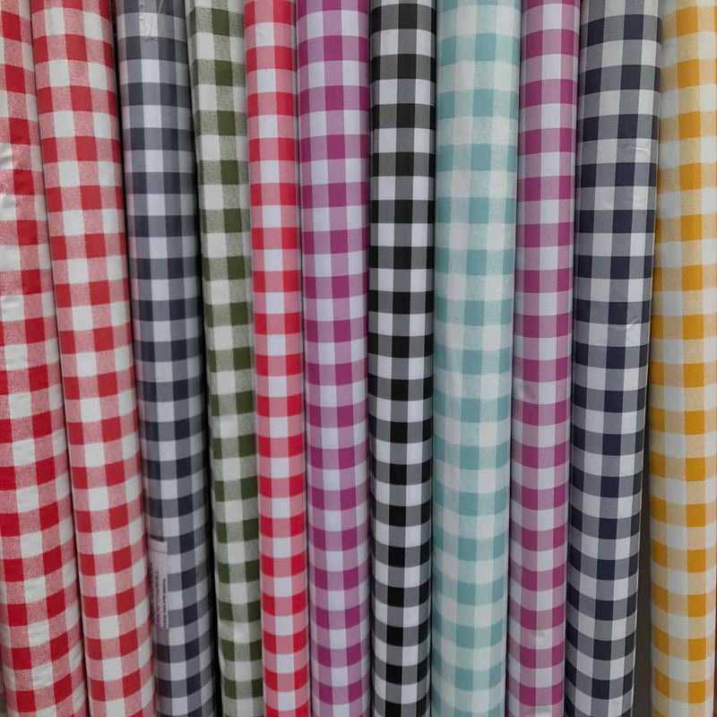Gingham PVC Oilcloth Table Protector Cloth Fabric 140cm Wide