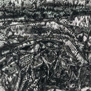 Snake Print Foil Stretch Dress Fabric, Silver/Black