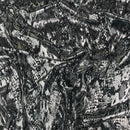 Snake Print Foil Stretch Dress Fabric, Silver/Black