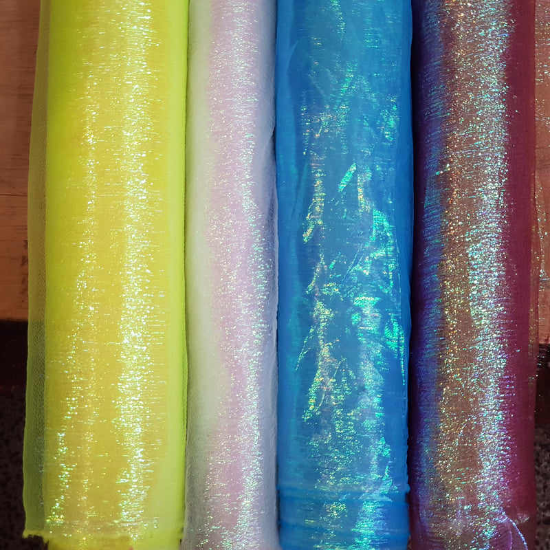 Iridescent Organza Two-Tone Pearl Mermaid Dress Costumes Fabric 112cm