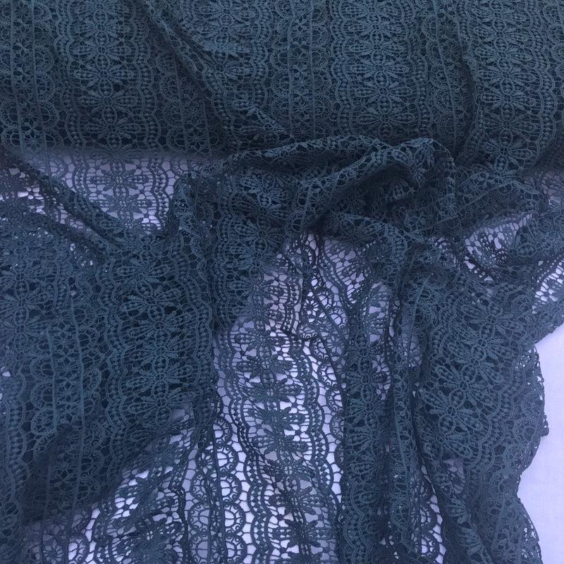 Heavy Lace Aztec Net Wedding Dress, Teal Green