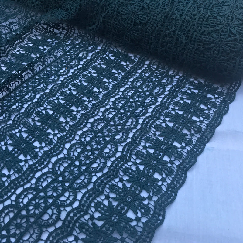 Heavy Lace Aztec Net Wedding Dress, Teal Green