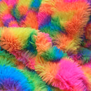 Plush Rainbow Long Hair Pile Cuddle Faux Fur Fabric - Half Metre