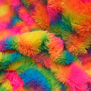 Plush Rainbow Long Hair Pile Cuddle Faux Fur Fabric - Half Metre