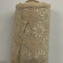 Gold Floral Print PVC Oilcloth Fabric Printed Tablecloth