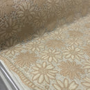 Gold Floral Print PVC Oilcloth Fabric Printed Tablecloth