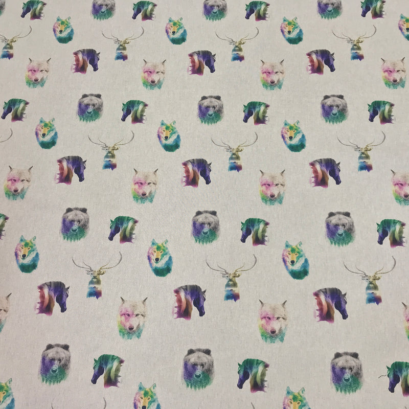 Möbelstoff aus Leinen-Baumwoll-Canvas mit Digitaldruck „Nordic Animals“