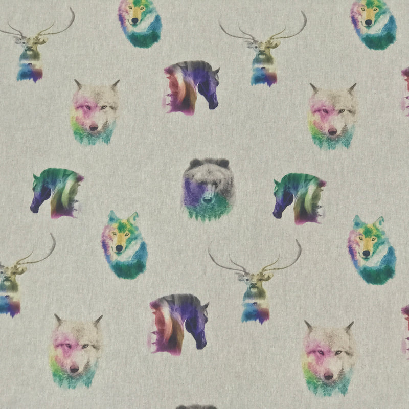 Möbelstoff aus Leinen-Baumwoll-Canvas mit Digitaldruck „Nordic Animals“