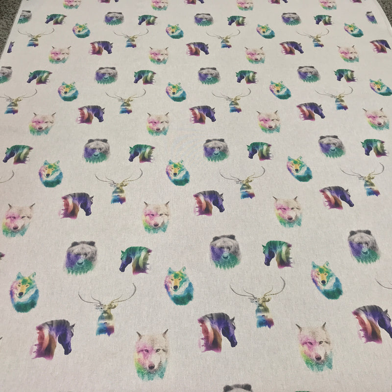 Möbelstoff aus Leinen-Baumwoll-Canvas mit Digitaldruck „Nordic Animals“