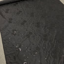 Black Floral Sequin Taffeta Fabric