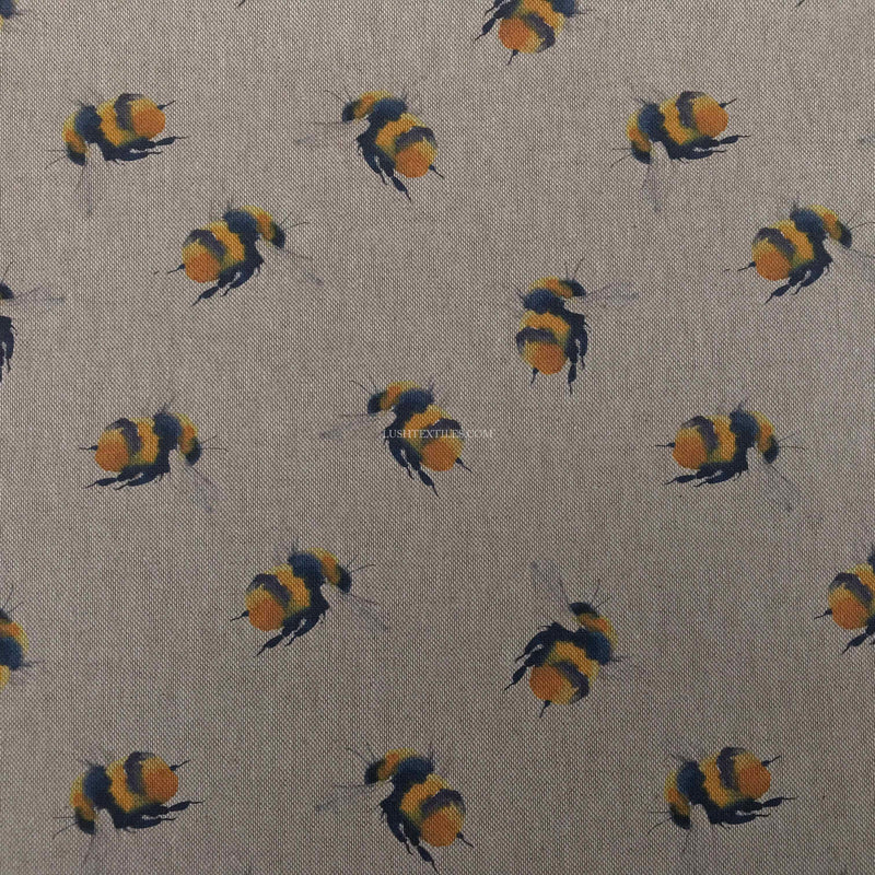 Bees Digital Print Linen Cotton Canvas Upholstery Fabric