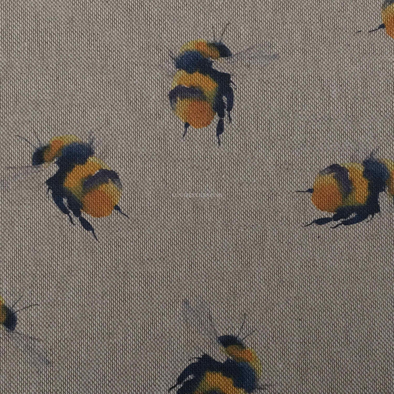Bees Digital Print Linen Cotton Canvas Upholstery Fabric