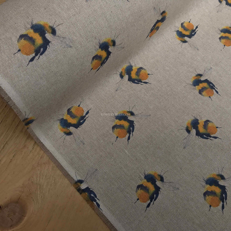 Bees Digital Print Linen Cotton Canvas Upholstery Fabric