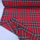 Red Royal Stewart Tartan Check Polyviscose Fabric 150cm