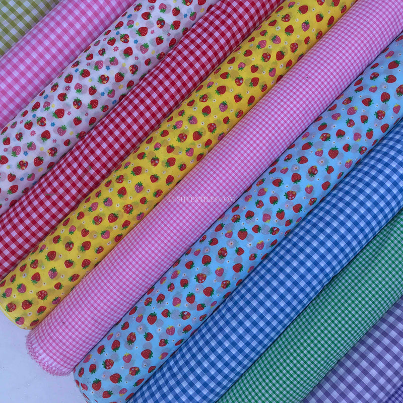 Polycotton-Stoff mit Erdbeer-Print 