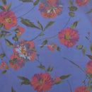 Lilac Floral Printed Muslin Fabric