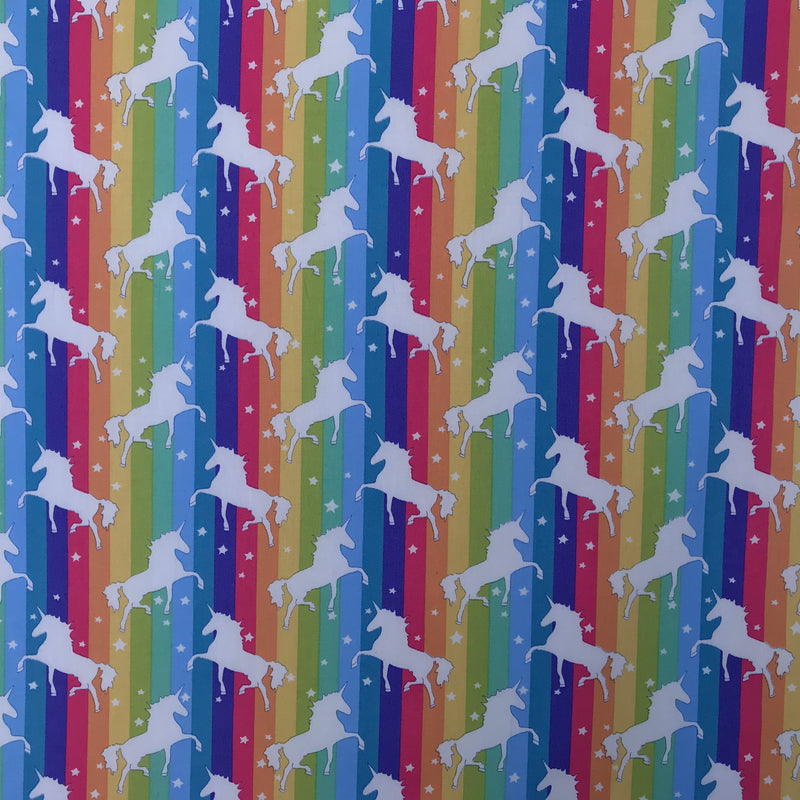 Rainbow Flag Unicorn Rose & Hubble Cotton Poplin Fabric