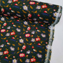 Tissu Viscose Floral Élégant, Vert Bouteille